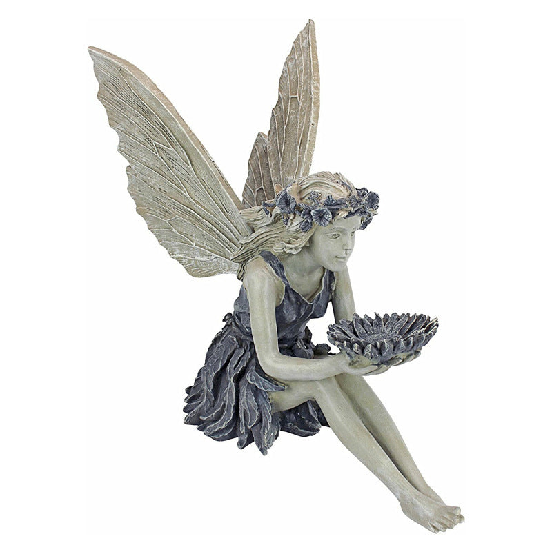 Fairy Sitting Garden Statue Ornament - Meekshire