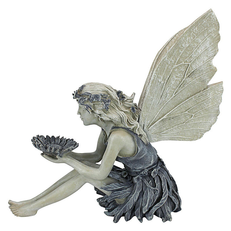 Fairy Sitting Garden Statue Ornament - Meekshire