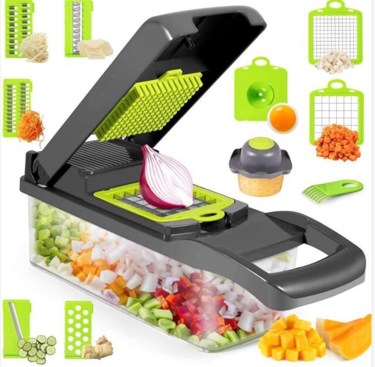 12-in-1 Manual Vegetable & Fruit Chopper – Easy Cooking - Meekshire
