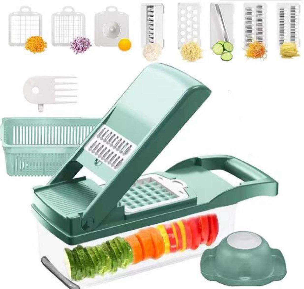 12-in-1 Manual Vegetable & Fruit Chopper – Easy Cooking - Meekshire