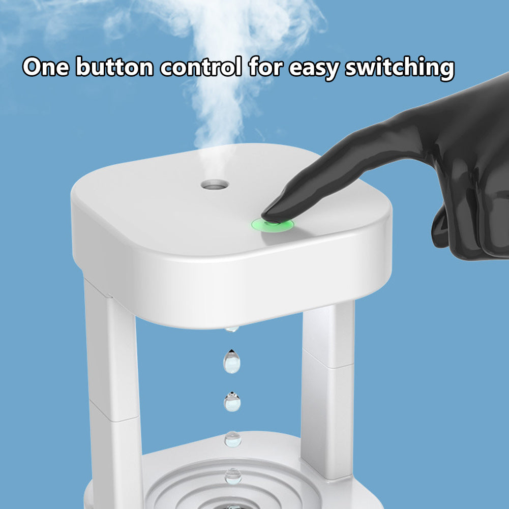 Creative Anti-gravity Water Drop Humidifier Air Conditioning Mist Spray Household Quiet Bedroom Office With 580ML Water Tank - Meekshire