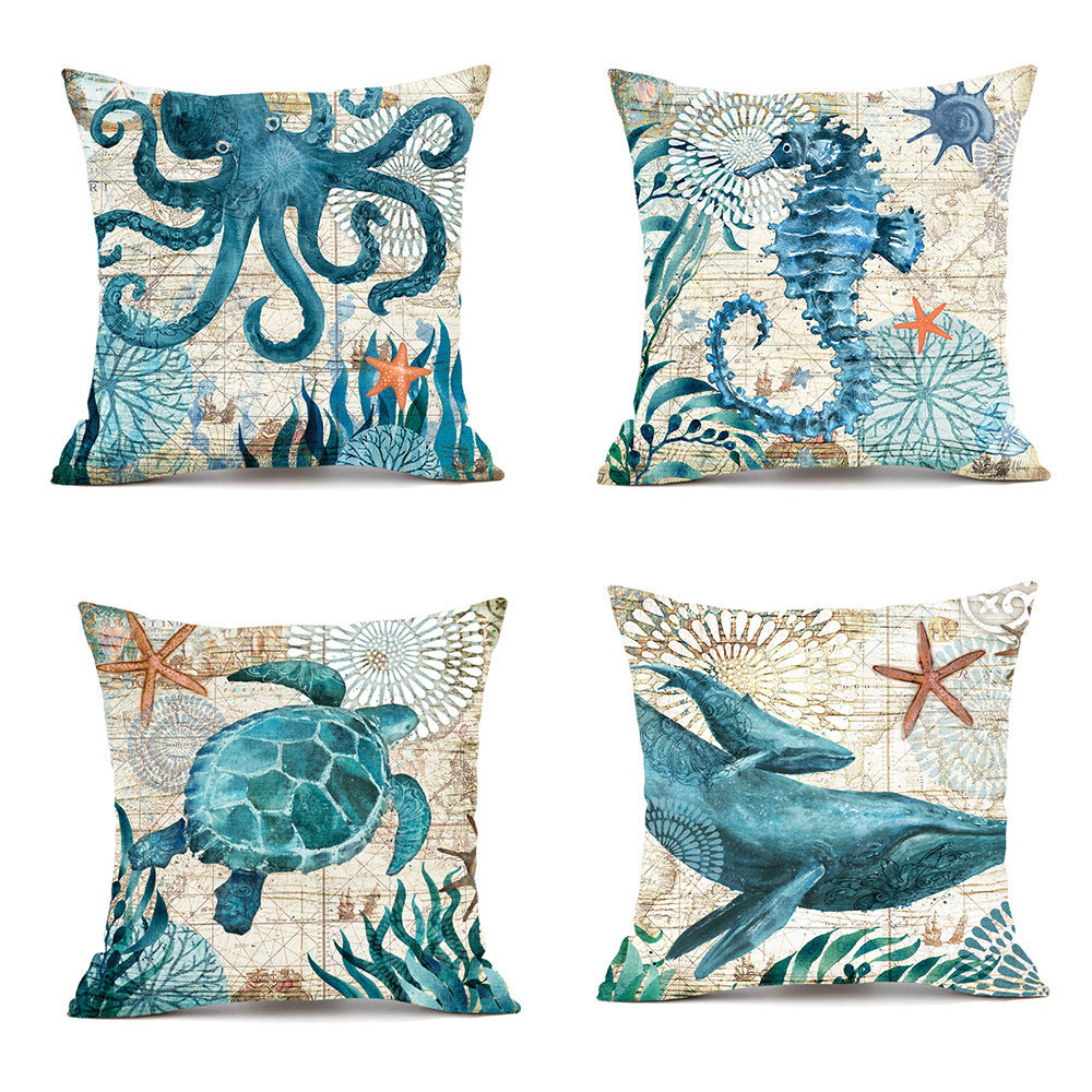 Sea Turtle Cushion Covers – Decorative Pillow Cases for Home Décor - Meekshire