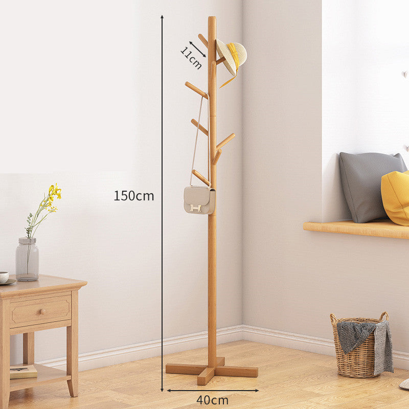 Solid Wood Floor Standing Coat Hanger - Meekshire