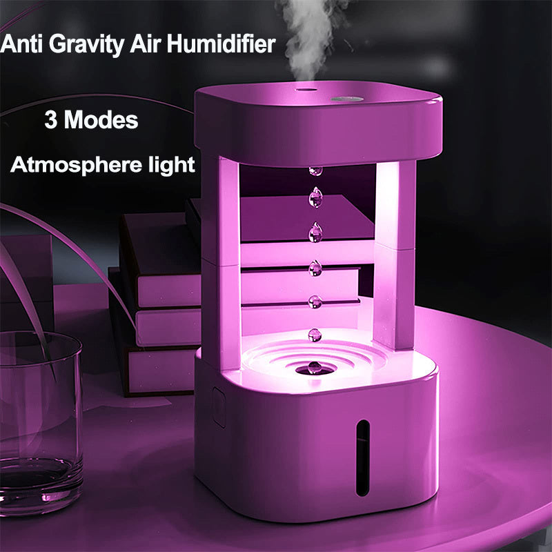 Creative Anti-gravity Water Drop Humidifier Air Conditioning Mist Spray Household Quiet Bedroom Office With 580ML Water Tank - Meekshire