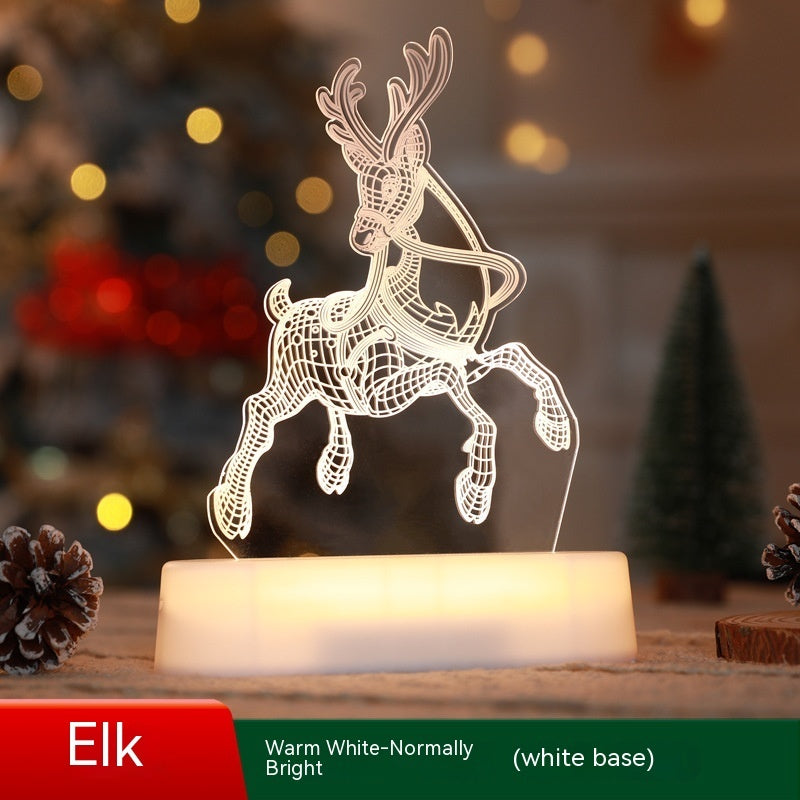 Festive 3D Acrylic LED Night Light – Perfect Gift for Christmas and New Year - Meekshire