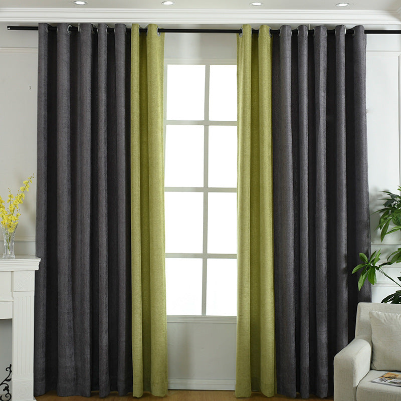 High-Shade Solid Chenille Curtains for Living & Bedroom - Meekshire