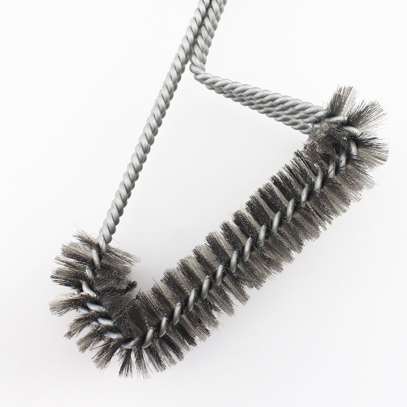 18-Inch Three-Head Steel Wire BBQ Grill Cleaning Brush - Outdoor Barbecue Tool - Meekshire