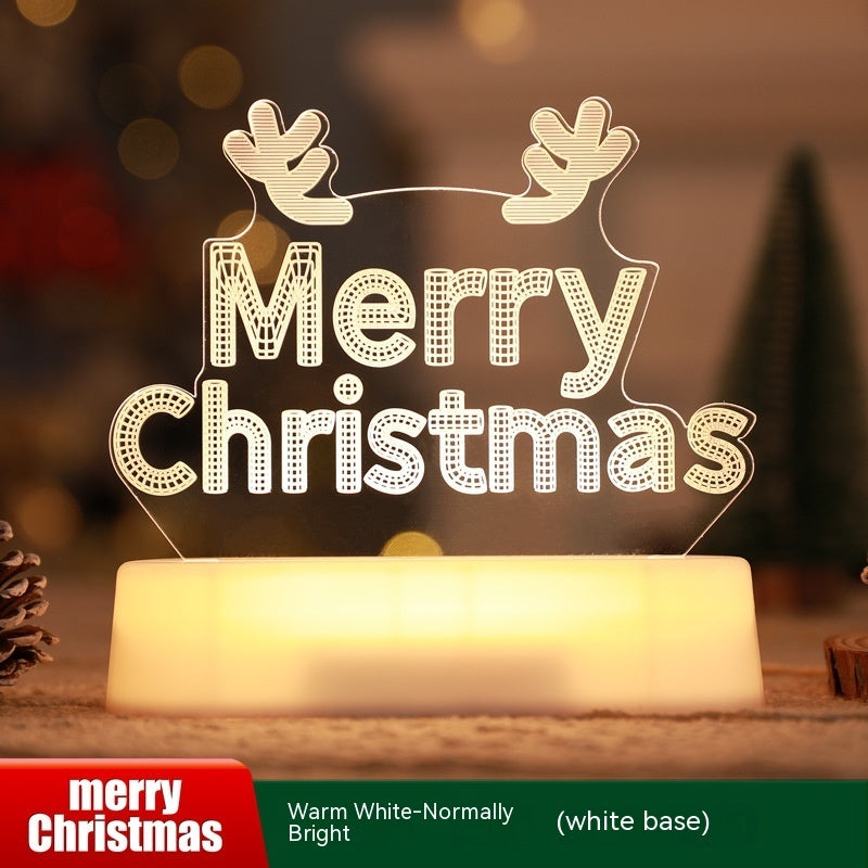 Festive 3D Acrylic LED Night Light – Perfect Gift for Christmas and New Year - Meekshire