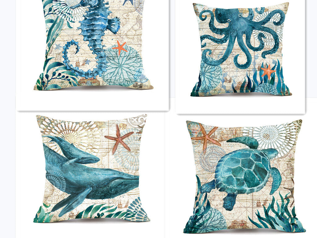 Sea Turtle Cushion Covers – Decorative Pillow Cases for Home Décor - Meekshire