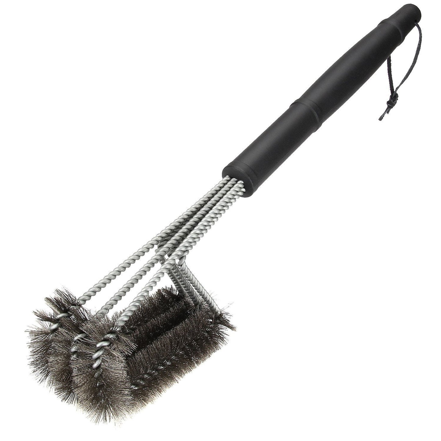 18-Inch Three-Head Steel Wire BBQ Grill Cleaning Brush - Outdoor Barbecue Tool - Meekshire