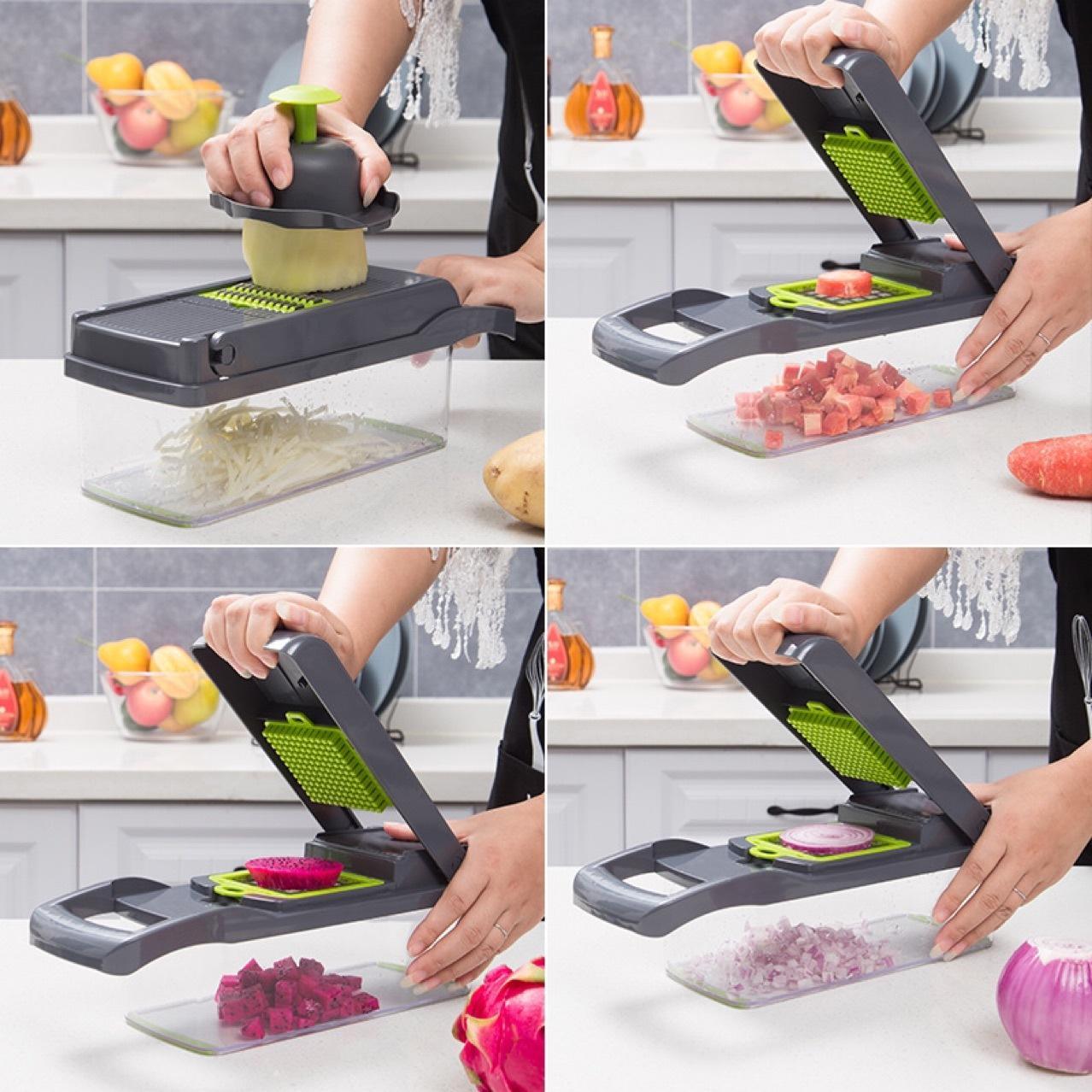 12-in-1 Manual Vegetable & Fruit Chopper – Easy Cooking - Meekshire