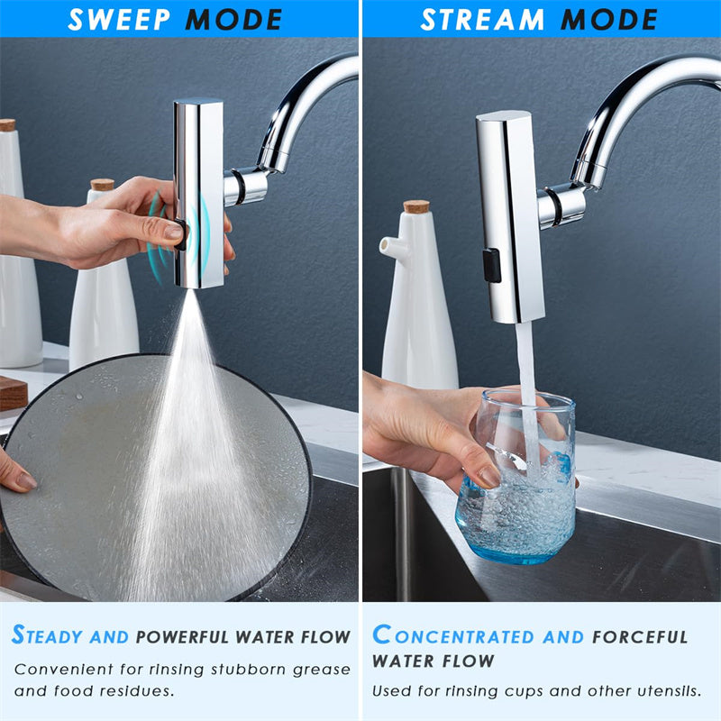 Kitchen Faucet Waterfall Outlet Splash Proof Universal Rotating Bubbler Multifunctional Water Nozzle Extension Kitchen Gadgets - Meekshire