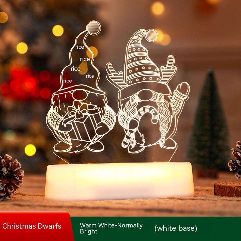 Festive 3D Acrylic LED Night Light – Perfect Gift for Christmas and New Year - Meekshire