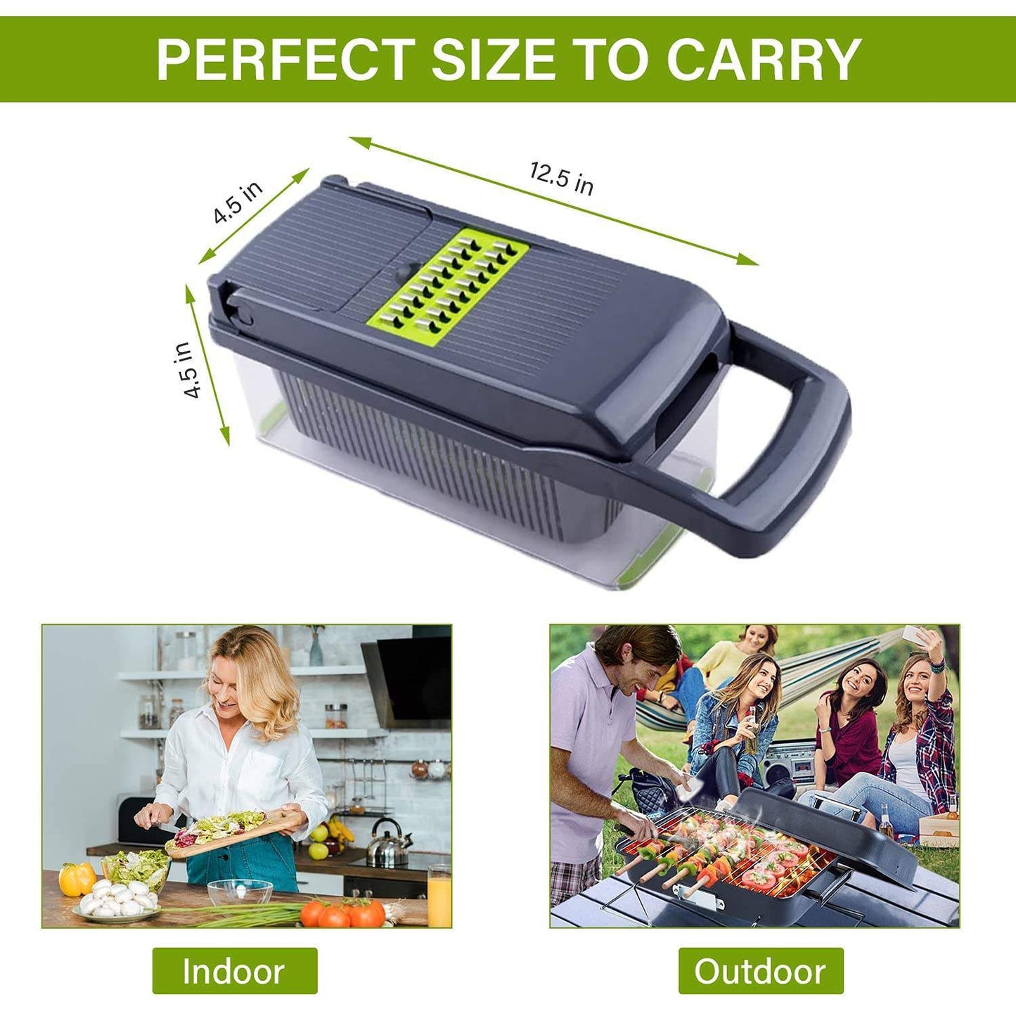 12-in-1 Manual Vegetable & Fruit Chopper – Easy Cooking - Meekshire