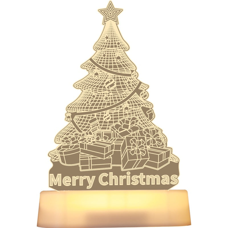 Festive 3D Acrylic LED Night Light – Perfect Gift for Christmas and New Year - Meekshire