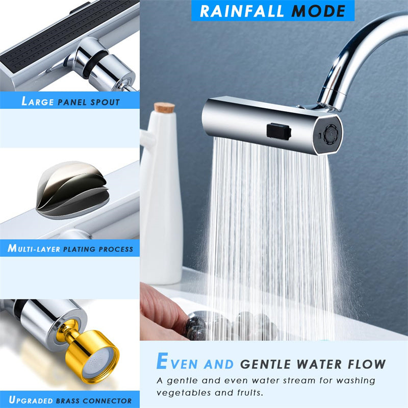 Kitchen Faucet Waterfall Outlet Splash Proof Universal Rotating Bubbler Multifunctional Water Nozzle Extension Kitchen Gadgets - Meekshire