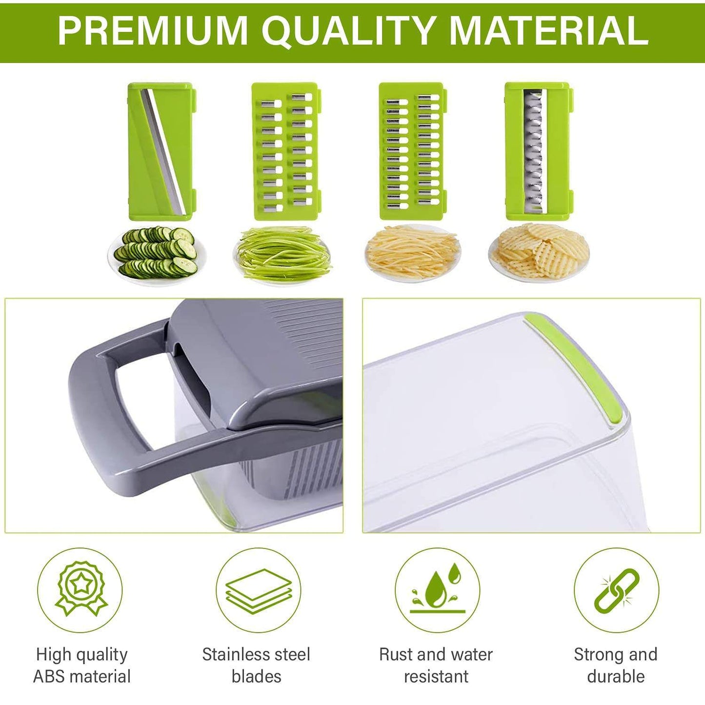 12-in-1 Manual Vegetable & Fruit Chopper – Easy Cooking - Meekshire