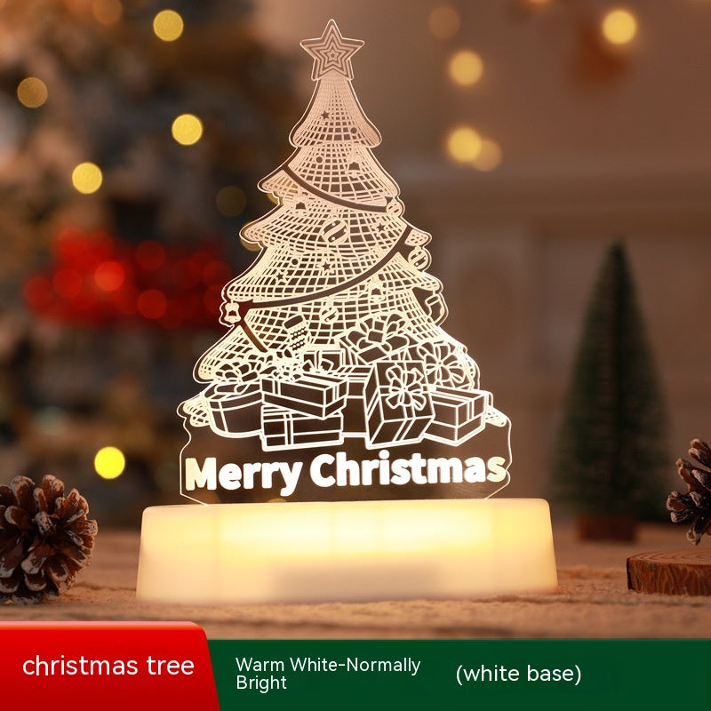 Festive 3D Acrylic LED Night Light – Perfect Gift for Christmas and New Year - Meekshire
