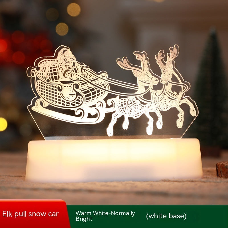 Festive 3D Acrylic LED Night Light – Perfect Gift for Christmas and New Year - Meekshire