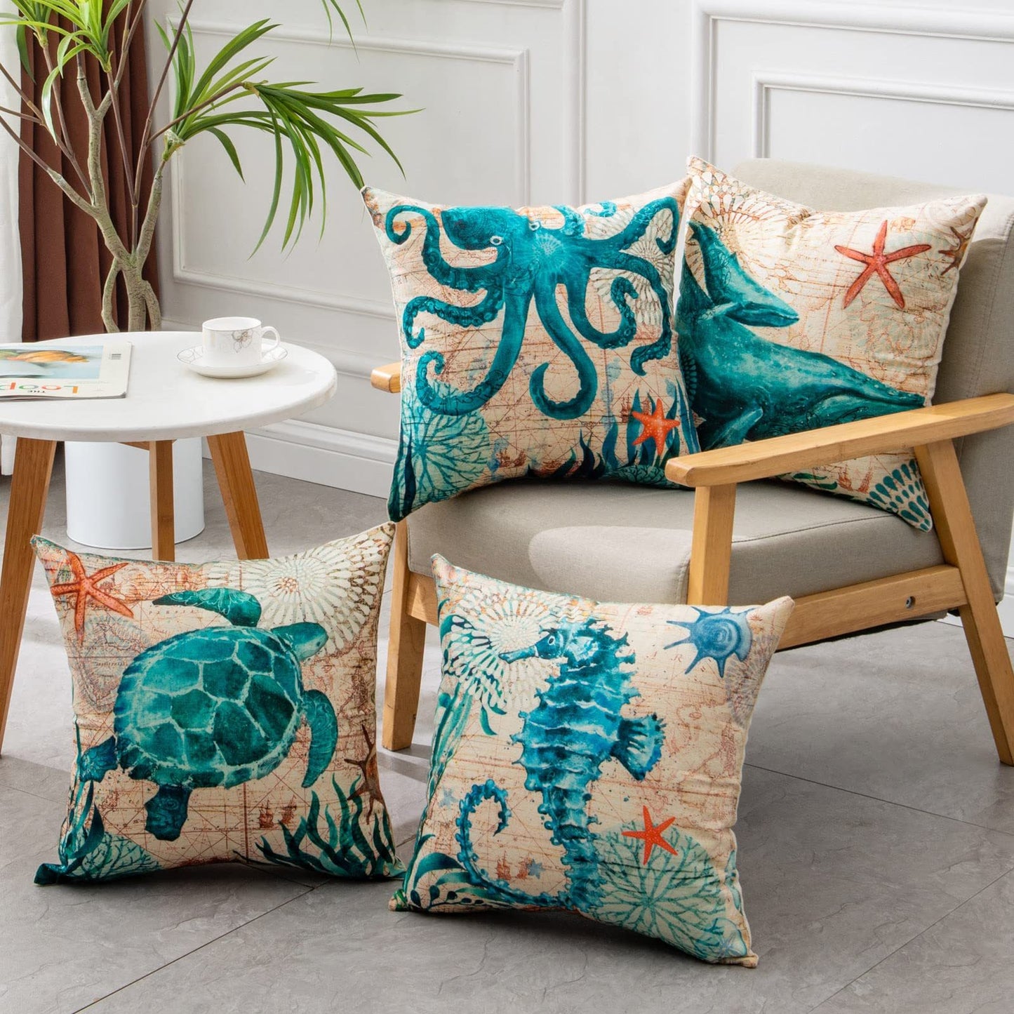 Sea Turtle Cushion Covers – Decorative Pillow Cases for Home Décor - Meekshire
