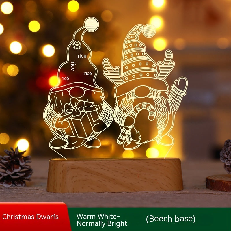 Festive 3D Acrylic LED Night Light – Perfect Gift for Christmas and New Year - Meekshire