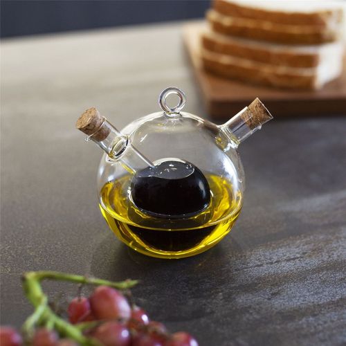 2 In 1 Oil & Vinegar Glass Dispenser Cruet | M&W