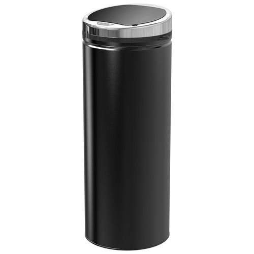 50 L Stainless Steel Sensor Trash Can W/ Bucket-Black - Meekshire
