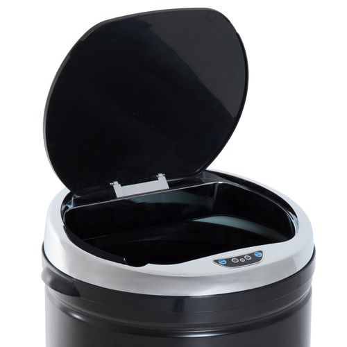 50 L Stainless Steel Sensor Trash Can W/ Bucket-Black