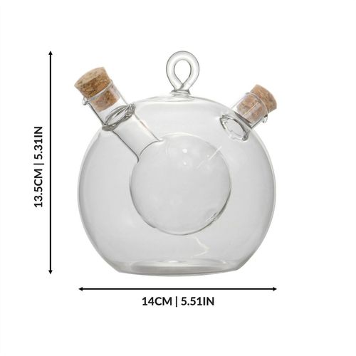 2 In 1 Oil & Vinegar Glass Dispenser Cruet | M&W