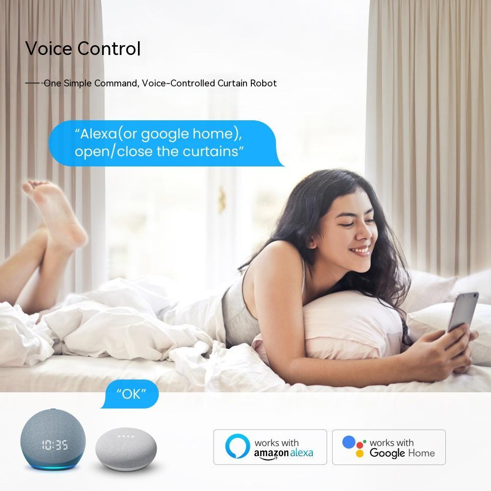 Wifi Curtain Robot Smart Home Roman Rod Electric Curtain Companion - Meekshire