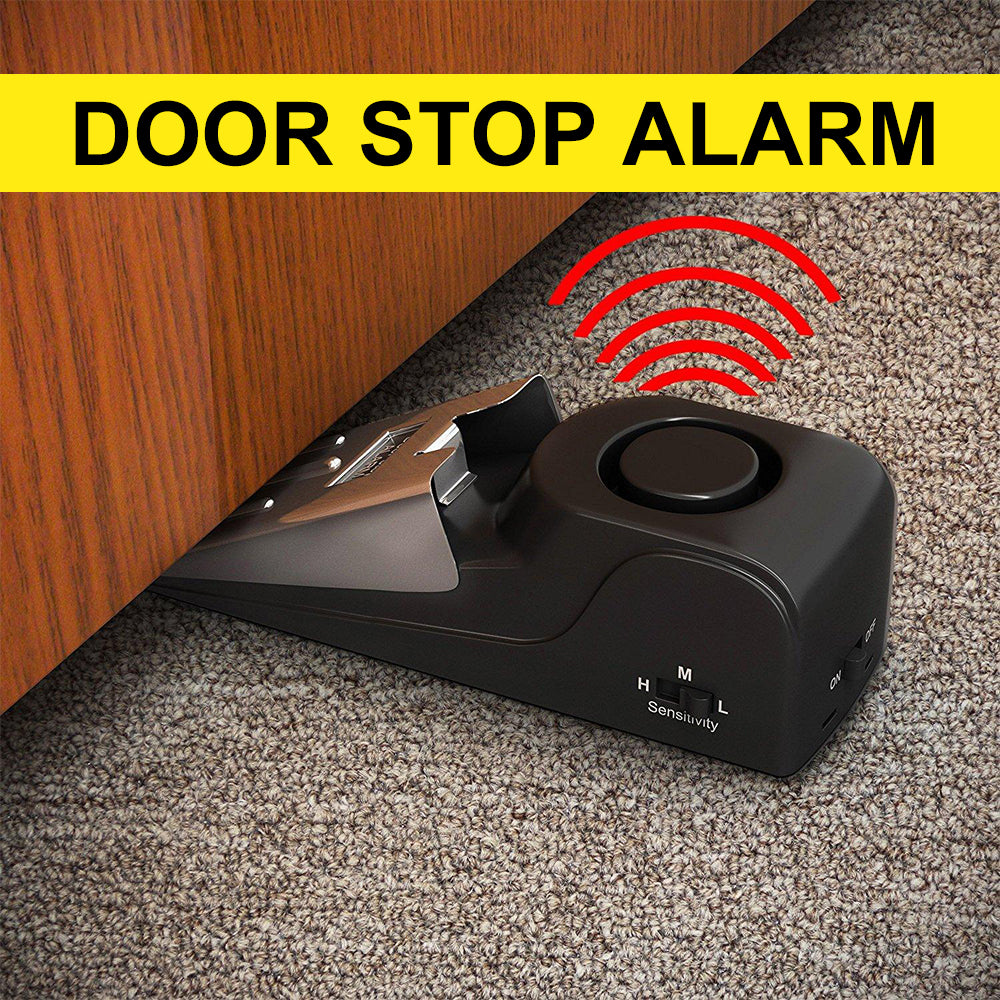 Electronic Burglar Alarm Intelligent Home Security Wedge Door Stop Alarm System Device Hotel Intruder Alert Detection - Meekshire