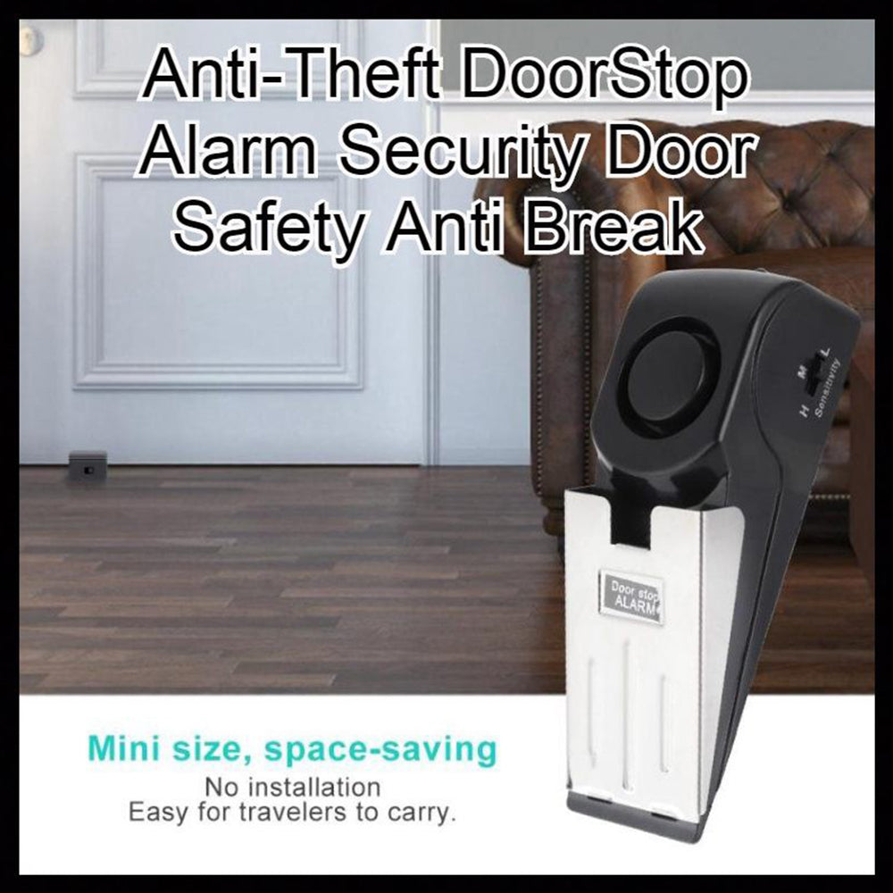 Electronic Burglar Alarm Intelligent Home Security Wedge Door Stop Alarm System Device Hotel Intruder Alert Detection - Meekshire