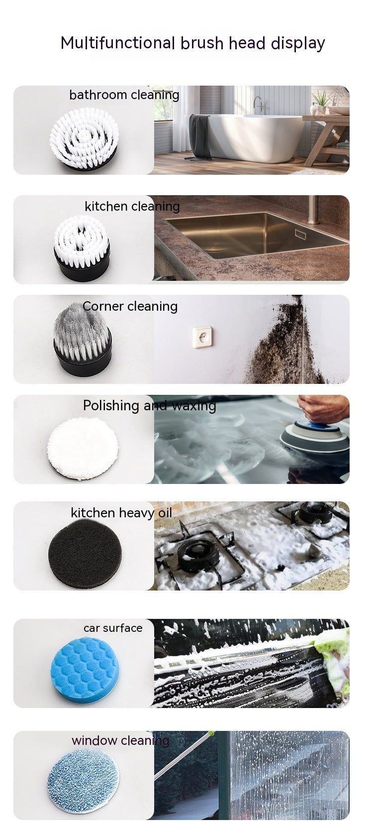 7-in-1 Electric Wireless Cleaning Brush with Long Retractable Handle - Meekshire