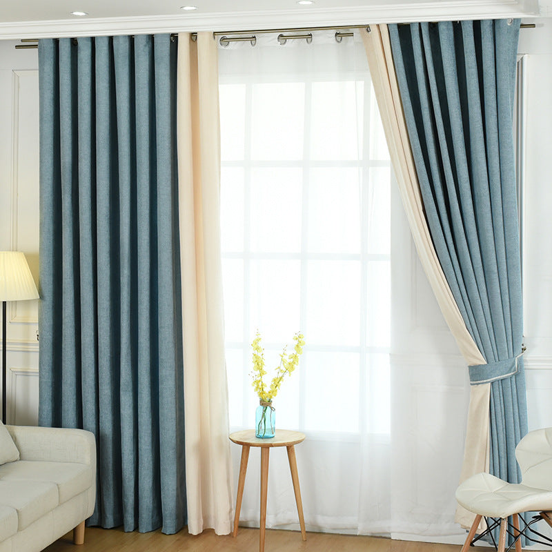 High-Shade Solid Chenille Curtains for Living & Bedroom - Meekshire