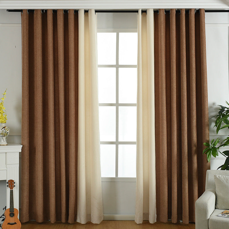 High-Shade Solid Chenille Curtains for Living & Bedroom - Meekshire