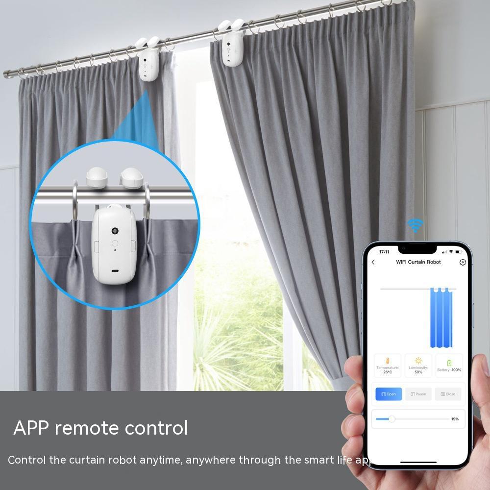 Wifi Curtain Robot Smart Home Roman Rod Electric Curtain Companion - Meekshire