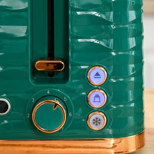 HOMCOM Kettle and Toaster Set 1.7L Rapid Boil Kettle & 4 Slice Toaster Green - Meekshire